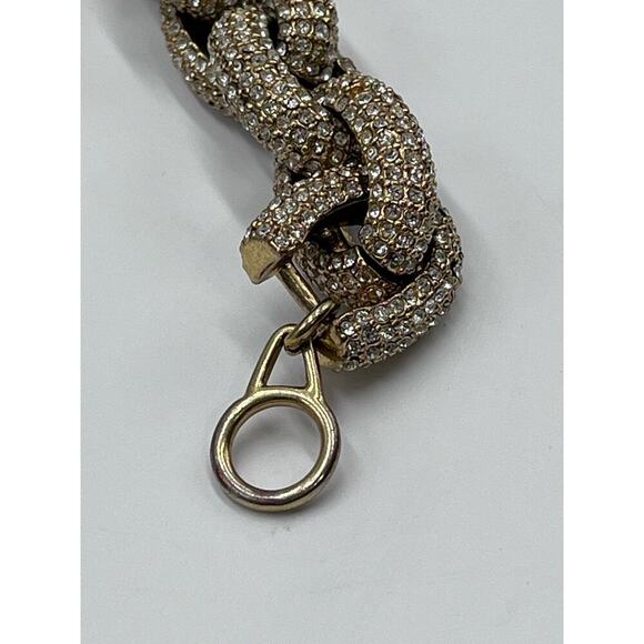 J. Crew Gold tone Chainlink Bracelet with PAVE Crystals - Picture 5 of 12